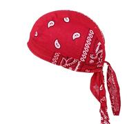 Cache-oreilles de vélo pour hommes et femmes en coton Bonnet de transpiration Bonnet Bandana Biker Wrap Séchage rapide Chapeau Biker Bandeaux Femmes Noir, rouge, taille unique