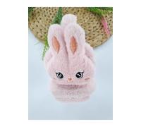 Cache-oreilles d'hiver en peluche rose clair pour filles - Cache-oreilles en forme de lapin moelleux pour enfants