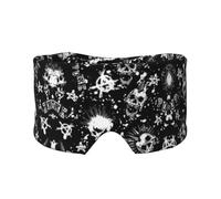 Cache-oreilles en forme de crâne punk blanc confortable, bandeau chaud et design double face. Convient pour la méditation et le yoga.