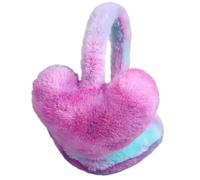 Cache-oreilles en peluche en forme de cœur pour femmes et enfants - Bandeau en fourrure pour l'hiver, Noël, Nouvel An, cadeaux décontractés, violet, taille unique