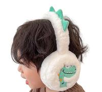 Cache-oreilles en peluche pour enfants - Décoration dinosaure - Accessoire d'hiver doux - Convient pour un usage quotidien et le sport, blanc, taille unique