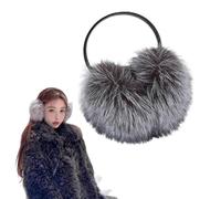 Cache-oreilles en peluche pour femme d'hiver, cache-oreilles en fourrure douce, argenté, taille unique
