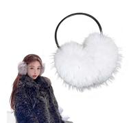 Cache-oreilles en peluche pour femme d'hiver, cache-oreilles en fourrure douce, blanc, taille unique