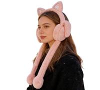 cache-oreilles - Enveloppement doux et confortable - Avec oreilles de lapin mobiles pour animaux - Pour les déplacements, les activités de plein air, la course, le cyclisme, l'automne, le