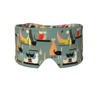 Cache-oreilles et yeux avec imprimé chats modernes du milieu du siècle - Couverture de voyage pour la maison et le bureau