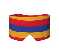 Cache-oreilles et yeux avec imprimé drapeau de l'Arménie - Doux et occultant - Pour adultes et enfants - Confortable - Aide à la sieste de voyage