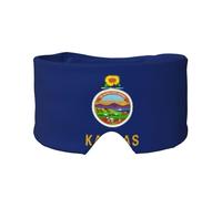 Cache-oreilles et yeux avec imprimé drapeau de l'État du Kansas - Couverture de voyage confortable pour la maison et le bureau