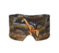 Cache-oreilles et yeux avec imprimé girafe d'Afrique, arbre majestueux, couverture de confort pour la maison et le bureau