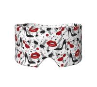 Cache-oreilles et yeux avec imprimé lèvres et talons hauts pour adultes et enfants, doux et occultant, aide à la sieste pour la maison, le bureau