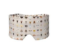 Cache-oreilles et yeux avec imprimé race de chien - Doux et occultant - Pour adultes et enfants - Confortable - Aide à la sieste de voyage