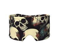 Cache-oreilles et yeux avec imprimé tête de mort et squelette pour voyage confortable pour la maison et le bureau