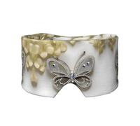 Cache-oreilles et yeux avec strass et imprimé papillon et fleur pour dormir avec sangle réglable pour voyage, sieste, travail, bureau