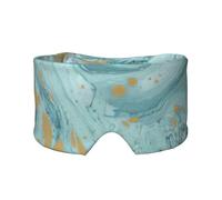 Cache-oreilles et yeux azurite bleu sarcelle et feuille d'or à motif marbré à l'huile pour la maison, le bureau, le camping, l'avion, les voyages