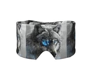 Cache-oreilles et yeux bleus avec imprimé loup pour la maison, le bureau, le camping, l'avion, les voyages