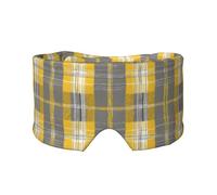 Cache-oreilles et yeux doux à imprimé à carreaux jaunes, gris et noirs pour adultes, housse de protection pour soulager la sieste de voyage