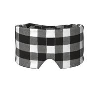 Cache-oreilles et yeux doux à imprimé écossais noir et blanc pour adultes - Housse de protection pour soulager la sieste de voyage