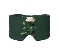 Cache-oreilles et yeux doux avec imprimé rose blanche minimaliste pour adultes - Housse de protection pour soulager la sieste de voyage