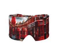 Cache-oreilles et yeux doux et occultants pour adultes et enfants Motif rue de Londres Rouge