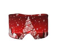 Cache-oreilles et yeux doux imprimé arbre de Noël rouge pour adultes housse de protection pour soulager la sieste de voyage