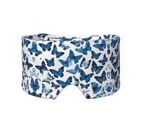 Cache-oreilles et yeux doux imprimé papillons bleus pour adultes - Housse de protection pour le sommeil de voyage