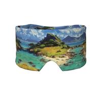 Cache-oreilles et yeux doux imprimé paysage d'île pour adultes Housse de protection pour soulager la sieste de voyage