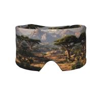 Cache-oreilles et yeux doux imprimé savane africaine pour adultes - Housse de protection pour le sommeil de voyage