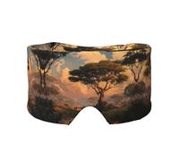 Cache-oreilles et yeux doux imprimé savane africaine pour adultes - Housse de protection pour le sommeil de voyage