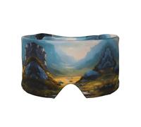 Cache-oreilles et yeux doux imprimé style peinture à l'huile pour adultes couverture de sommeil pour soulagement de la sieste de voyage