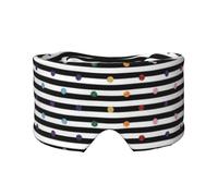Cache-oreilles et yeux doux pour adultes Motif rayures et pois arc-en-ciel Noir/blanc
