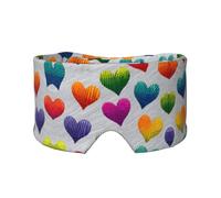 Cache-oreilles et yeux en forme de cœur arc-en-ciel imprimé doux pour adultes - Housse de protection pour soulager la sieste de voyage