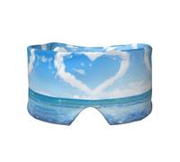 Cache-oreilles et yeux en forme de cœur imprimé plage romantique imprimé doux pour adultes couverture de sommeil pour soulager la sieste de voyage