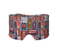 Cache-oreilles et yeux imprimés de symboles de l'Angleterre pour adultes et enfants pour dormir, voyage, maison, bureau - Aide pour une sieste réparatrice