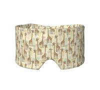 Cache-oreilles et yeux imprimés girafes dessinées à la main pour adultes et enfants - Doux et occultant - Aide à la sieste - Pour la maison et le bureau