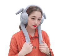 Cache-Oreilles Lapin Mignon pour Enfant Fille - Protège-Oreilles en Peluche Chaud Hiver Coupe-Vent avec Oreilles Remonte Drôle Earmuffs (Gris)