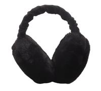 Cache-oreilles pliés pour plus de chaleur et portables pour homme et femme, couleur unie pour l'hiver résistant au froid, cache-oreilles surdimensionnés épais, Noir , taille unique