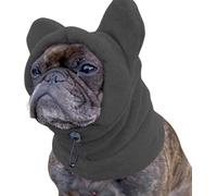Cache-oreilles pour animal domestique chaud et calmant - En polaire - Réglable - Coupe-vent - Pour chiens de petite, moyenne et grande taille - Gris foncé