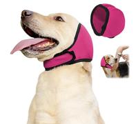 Cache-Oreilles pour Chien, Bonnet de Bain Imperméable, Casque Réglable, Protège-Oreilles pour Les Baignades Estivales et Les Jeux Aquatiques (Rose Rouge, S)