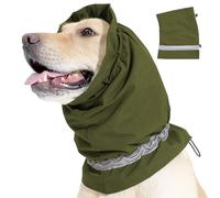 Cache-oreilles pour chien, réglable, imperméable, chaud, couvre-chef pour animal domestique, protection des oreilles et du cou, réduction du bruit, soulagement de l'anxiété, apaisant, taille L (vert