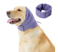 Cache-oreilles pour chien, respirant, fixation autocollante avec boucle élastique réglable pour soulager l'anxiété du chien