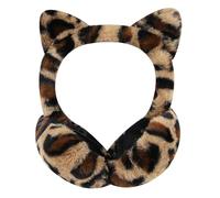 Cache-Oreilles pour Enfants Couvre Oreilles Imprimé Léopard Mignon en Fourrure Oreille Protect Pliable Cadeaux de Nouvel An pour Femmes Hiver Extérieur