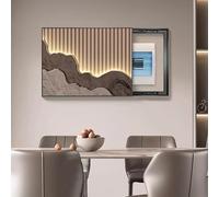Cache-panneau Électrique Mural, Couvercle De Boîte À Disjoncteurs Décoratif, Cache Compteur Electrique, Porcelaine Cristal Pour Salon Et Bureau(Brown 2,50 * 40cm/19.7 * 15.7in)