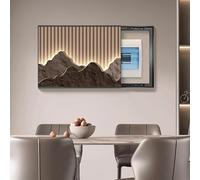 Cache-panneau Électrique Mural, Couvercle De Boîte À Disjoncteurs Décoratif, Cache Compteur Electrique, Porcelaine Cristal Pour Salon Et Bureau(Brown 1,70 * 50cm/27.5 * 19.7in)