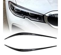 Cache paupière de phare pour BMW Série 3 G20 2019-2022 modèles 330i M340i, véritable fibre de carbone noire ABS