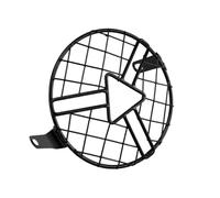 Cache-phare Phare Latéral De Moto De 6,3 Pouces Pour Café Pour Racer Pour Touring Pour Sportster Pour Grille Ronde Masque LED Vintage Noir Universel Phare avant(F)