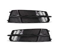 Cache-phares Avant Pour A6 C7 A6L Pour S-Line 2015-2018 Grille Hexagonale En Nid D'abeille Pour Phares Antibrouillard 4G0807681AN(Black Pair)