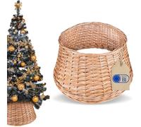 Cache-pied de sapin de Noël - CREATIVE HOME - Osier naturel - Rond - 52x27 cm - Beige