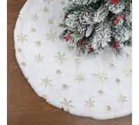 Cache Pied Sapin de Noel 78cm, Christmas Tree Skirt, Tapis Sapin de Noel, Jupe de Sapin de Noel, Couvre-Pied de Sapin de Noël en Peluche pour la Decortion Sapin de Noel pour la Maison de Fête de Noël