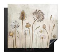 Cache Plaque 60x52 cm - Protection Plaque Induction, Cuisson - Motif Fleurs - KitchenYeah