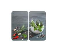 Cache plaque de cuisine - WENKO - Mod Cuisine Aux Herbes - Réglable en hauteur - Lot de 2 - 30 x 52 cm