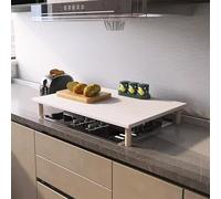 Cache Plaque de Cuisson À Bois, Couvre Plaque de Cuisson Gaz, Pour Cuisinière À Gaz, Planche À Découper, Protection pour Four, Housse d'évier de Cuisine en Bois(White,80x50cm/31x20in)